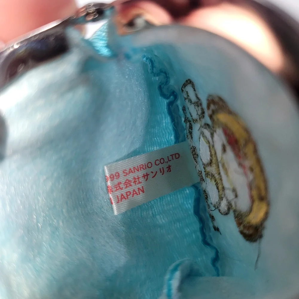 HELLO KITTY SANRIO Vintage blue key chain coin purse